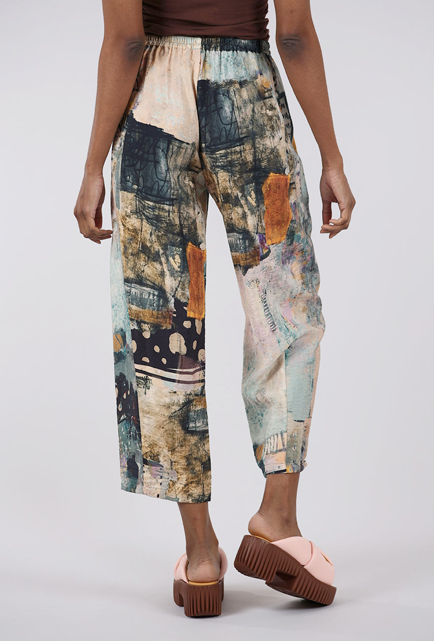 3 Potato 3P Classic Print Pant, Peach/Jade 