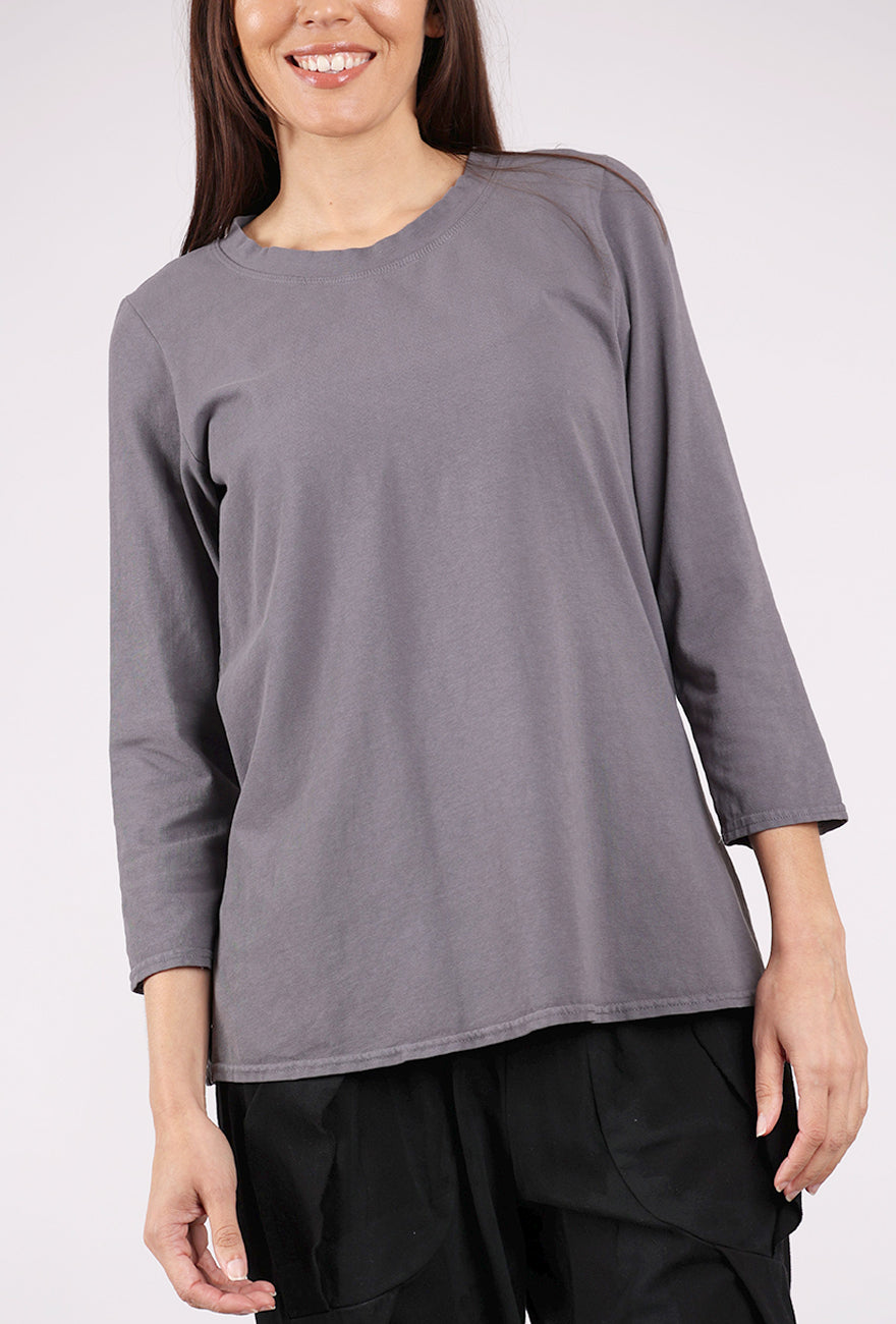 Cynthia Ashby CA Fitted Tee, Light Charcoal 