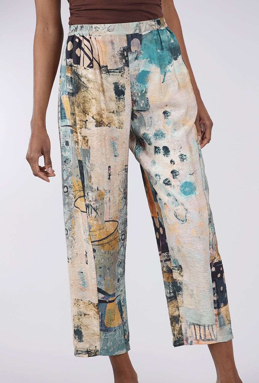 3 Potato 3P Classic Print Pant, Peach/Jade 