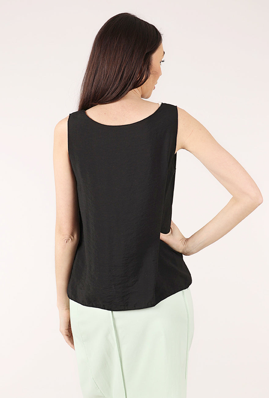 Cut Loose Parachute Layer Tank, Black 