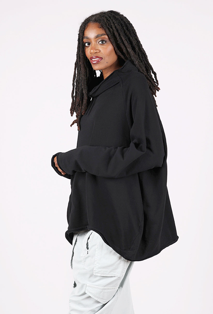 Rundholz Swing Funnel Knit Top, Black 