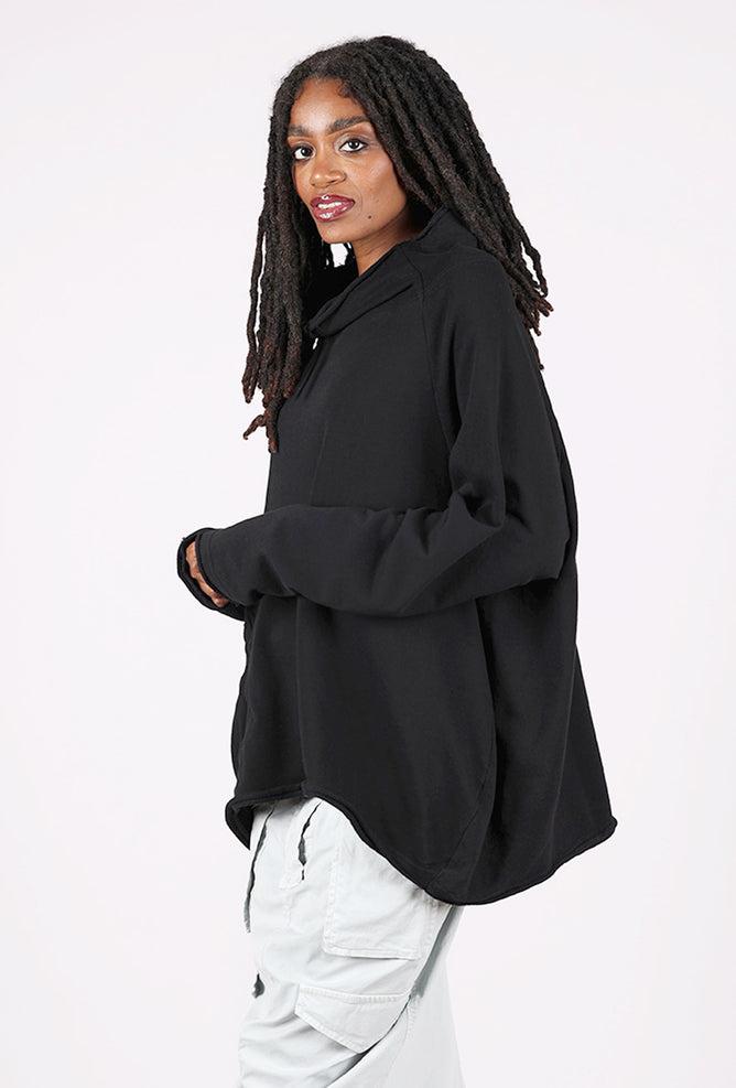 Rundholz Swing Funnel Knit Top, Black 