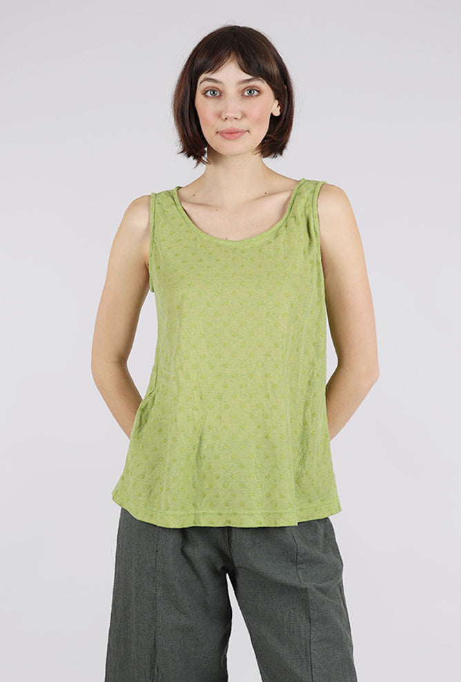 Cut Loose Mesh Dot Tank, Verde