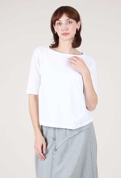 Cut Loose Classic Elbow Sleeve Tee, White 