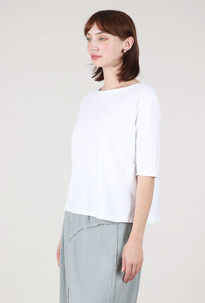 Cut Loose Classic Elbow Sleeve Tee, White 