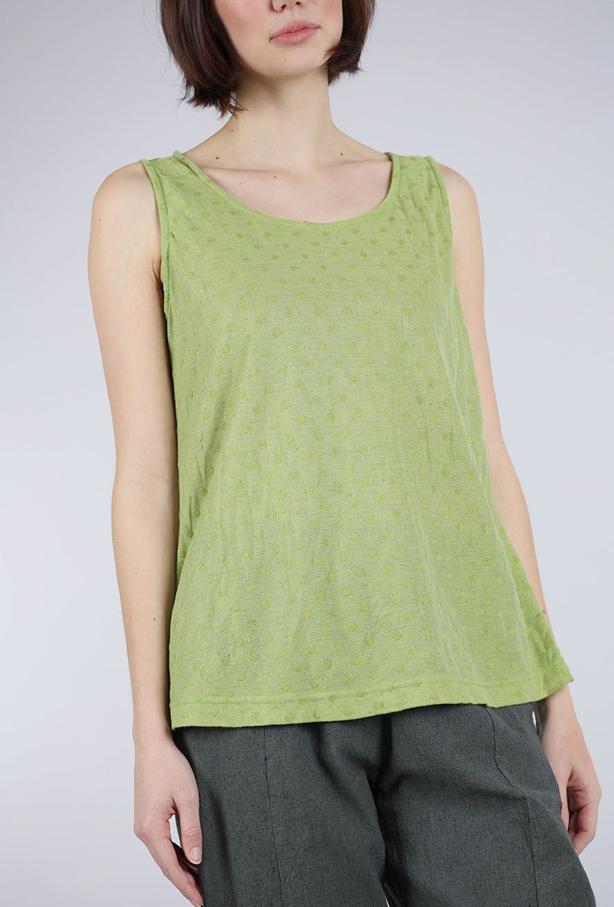 Cut Loose Mesh Dot Tank, Verde 