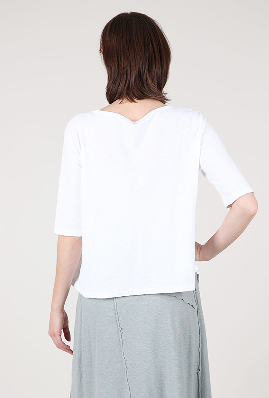 Cut Loose Classic Elbow Sleeve Tee, White 