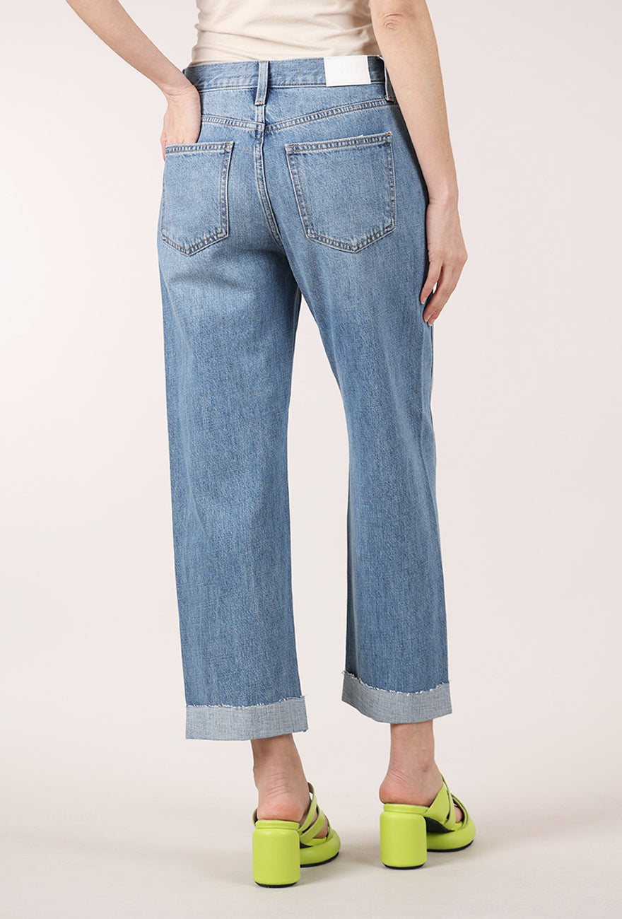 Pistola Kacey Mid Rise Cuffed Boyfriend, Laguna 