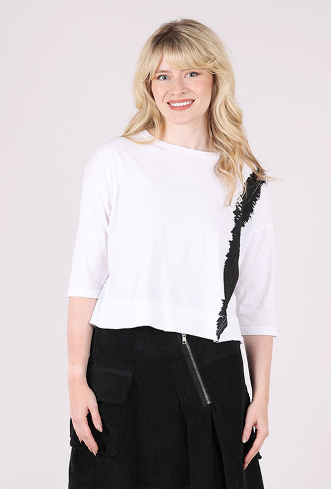 Lurdes Bergada Swatch Elbow Boxy Tee, White/Black 