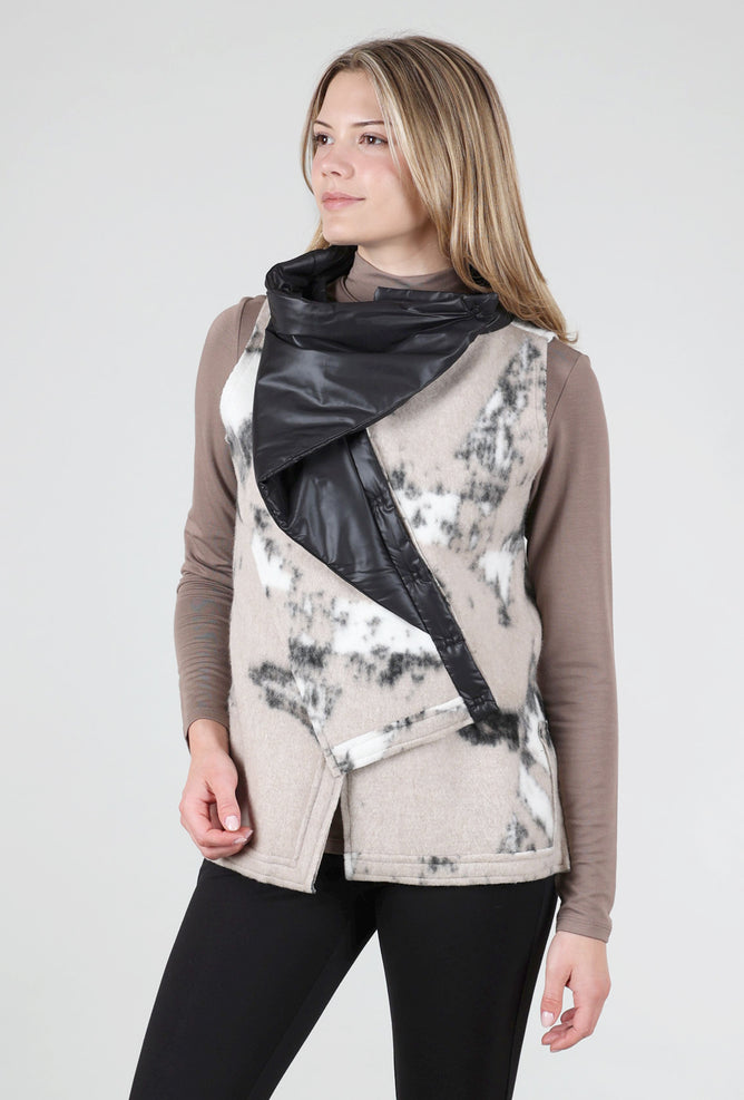 Luukaa Puffer Inset Woolly Vest, Beige 