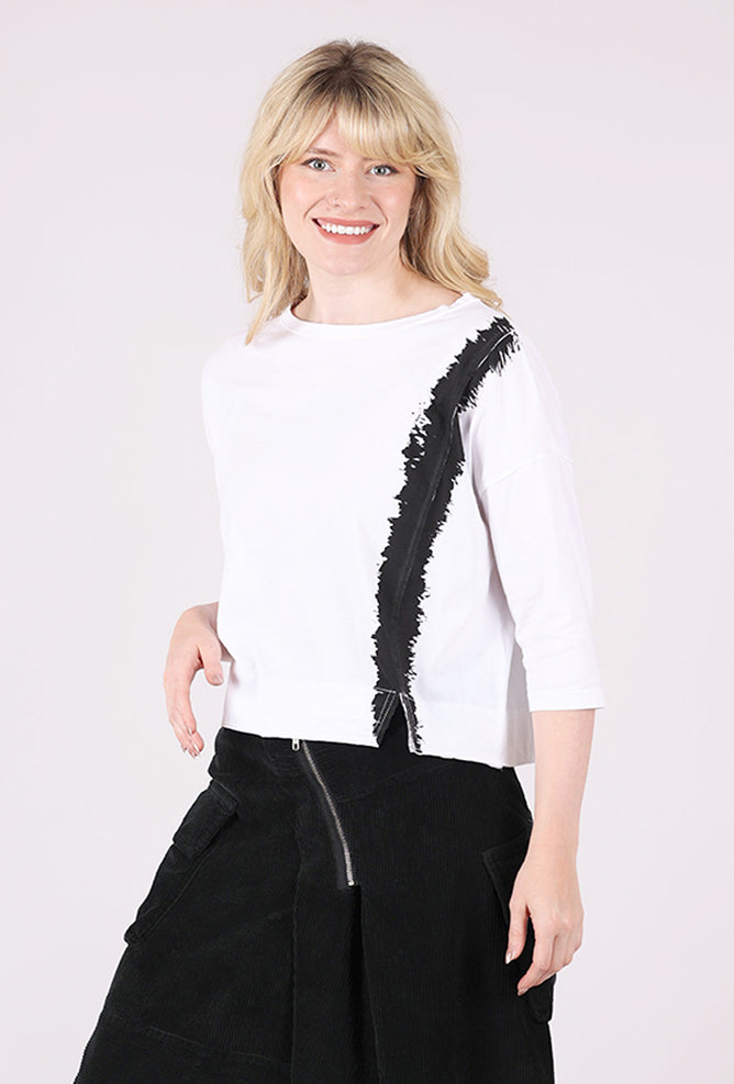 Lurdes Bergada Swatch Elbow Boxy Tee, White/Black 