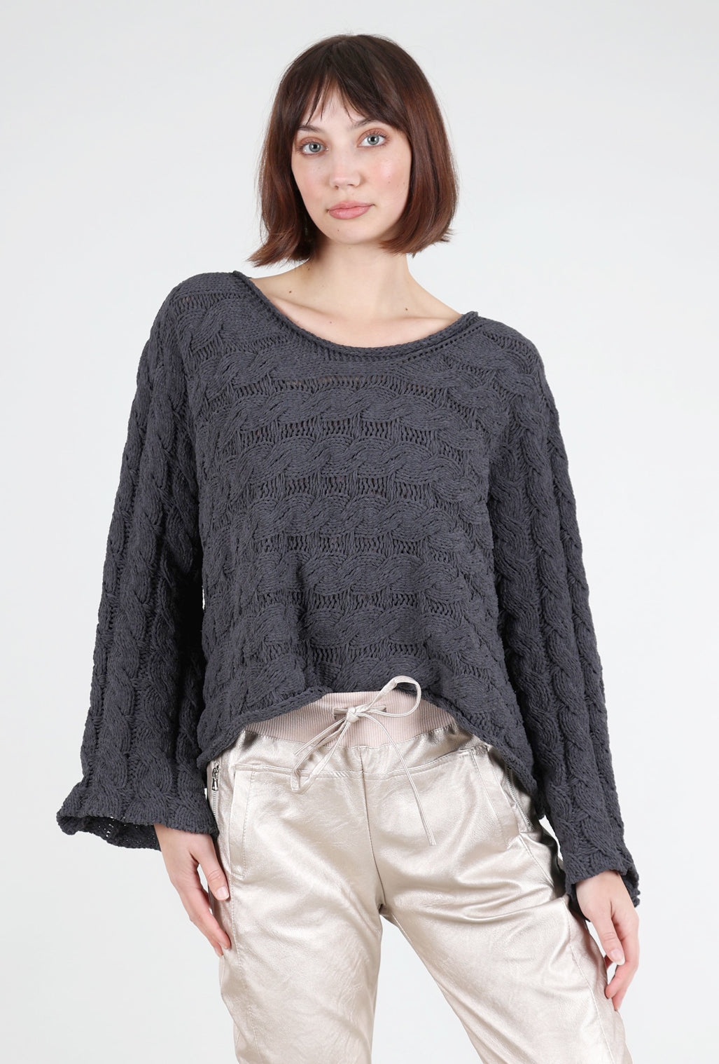 POL Oversized Ophelia Sweater, Charcoal 