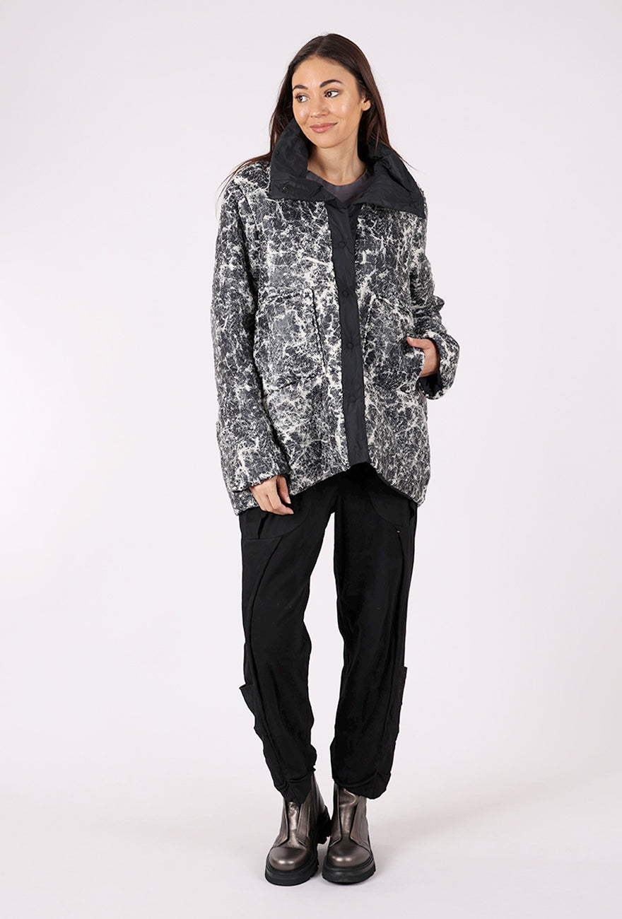 Luukaa Elva Puffer Jacket, Ecru/Black 