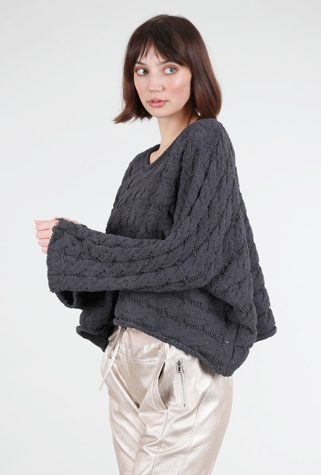 POL Oversized Ophelia Sweater, Charcoal 