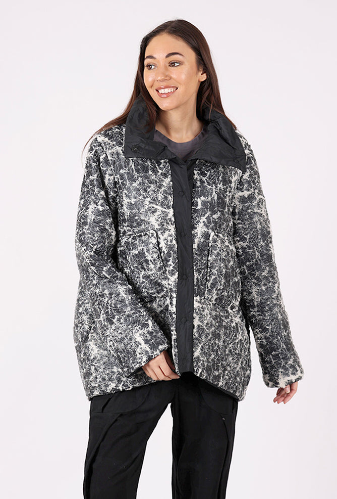 Luukaa Elva Puffer Jacket, Ecru/Black 