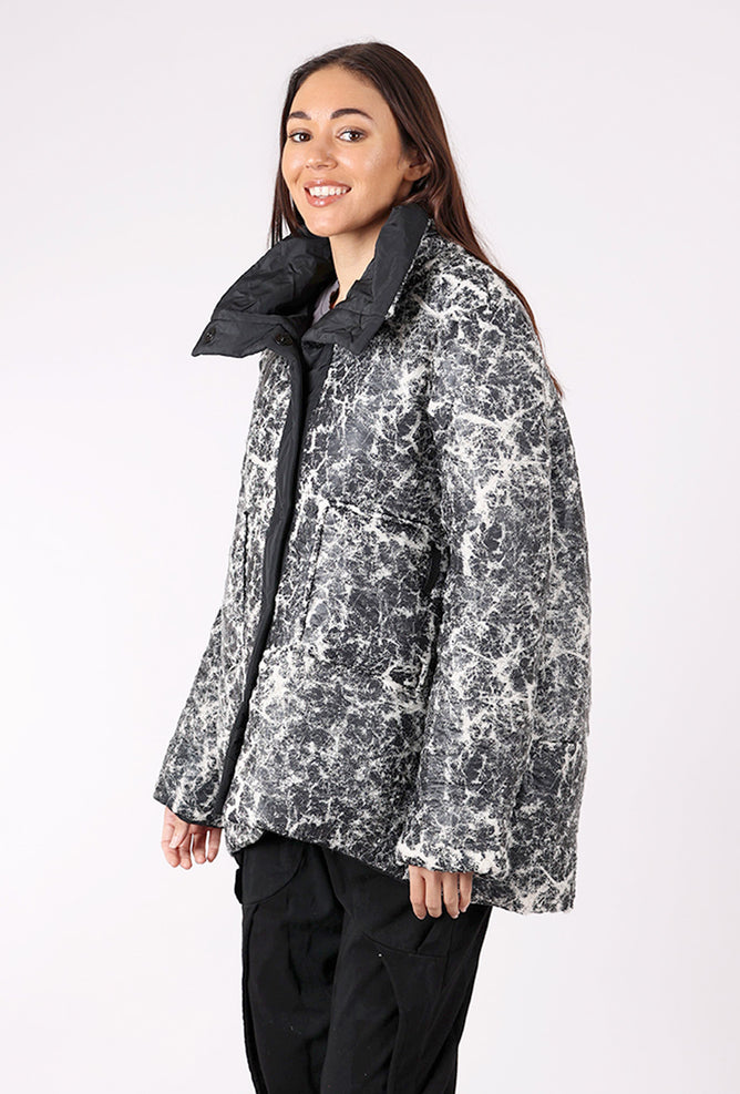 Luukaa Elva Puffer Jacket, Ecru/Black 