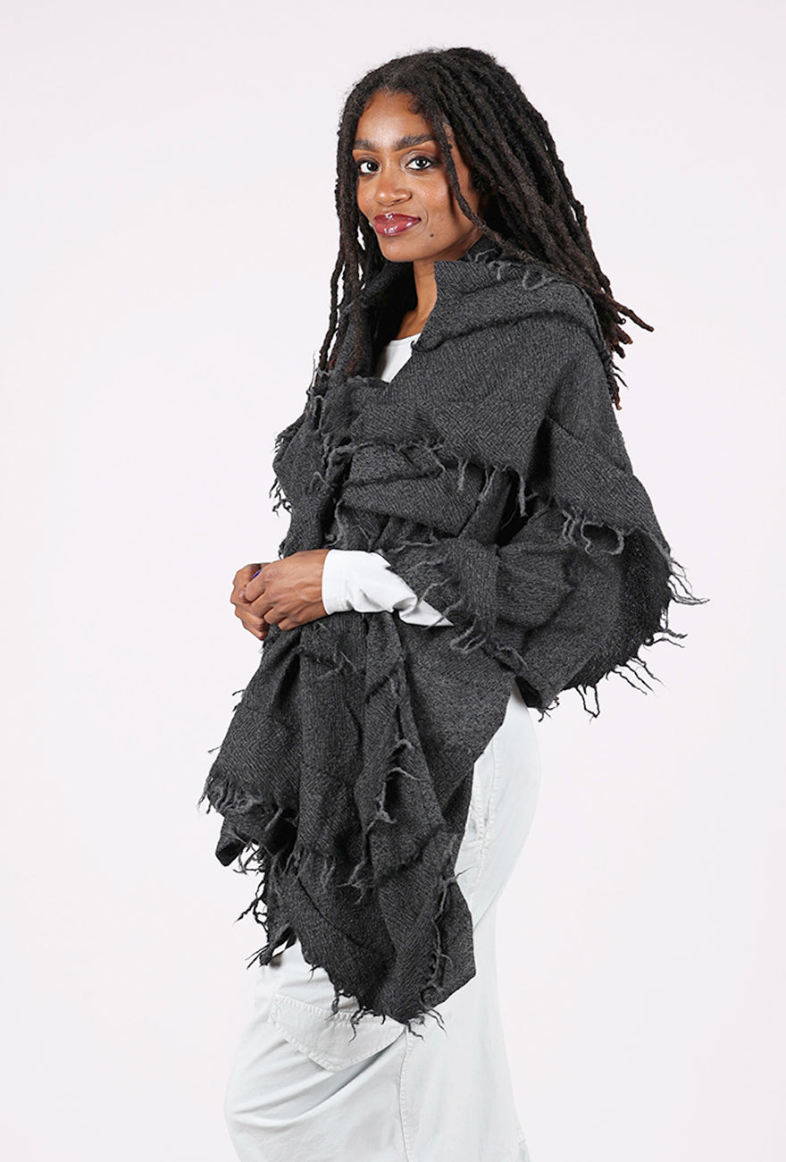 Moyuru Artful Sweater Shawl, Shawl-Gray 