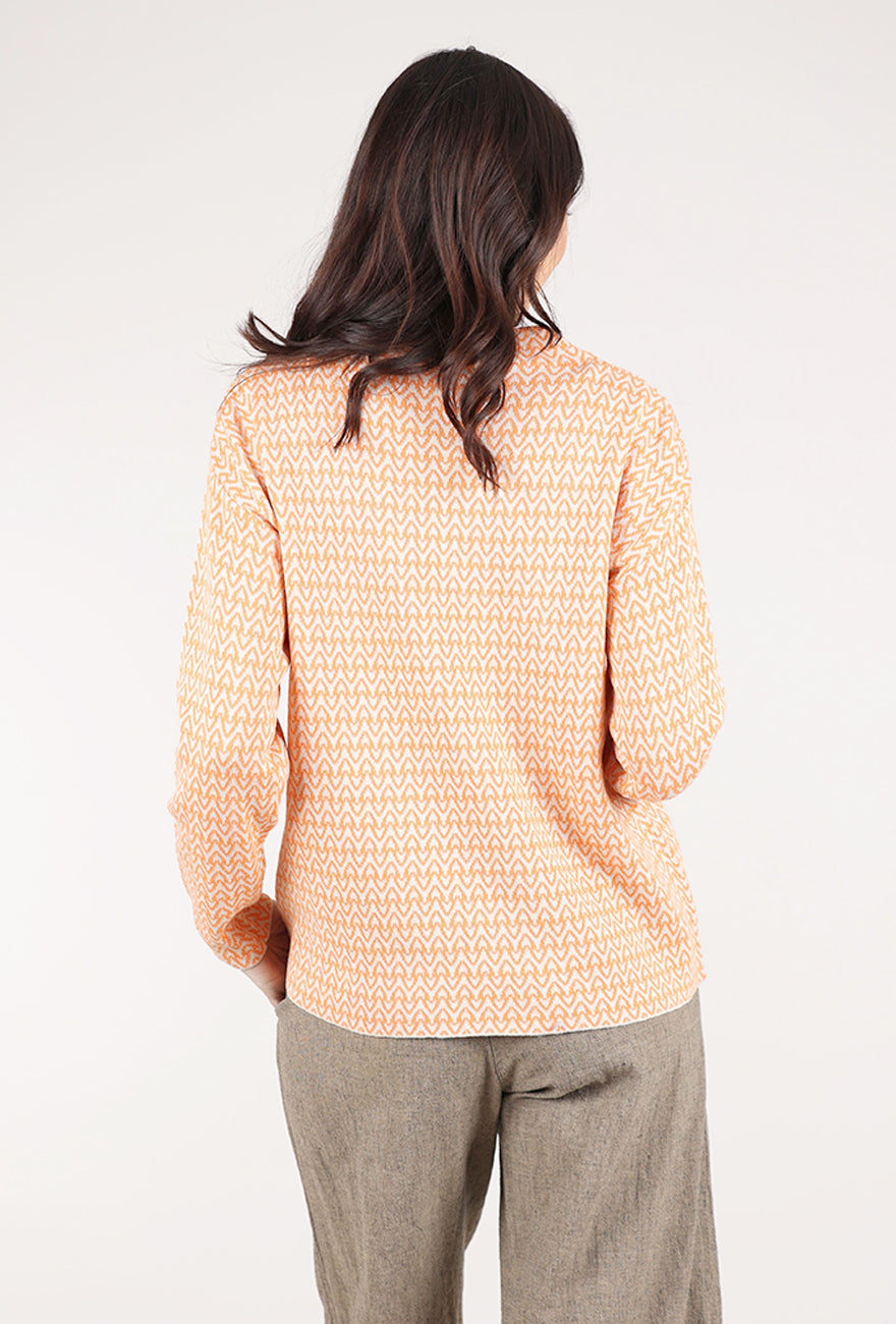 Sunday Jacquard Mock Pullover, Apricot 
