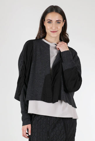 Moyuru Dimensional Texture Cardie, Gray/Black 