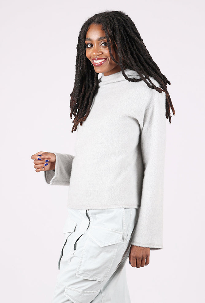 Brushed Wool Hoodie, Dawn Gray Melange