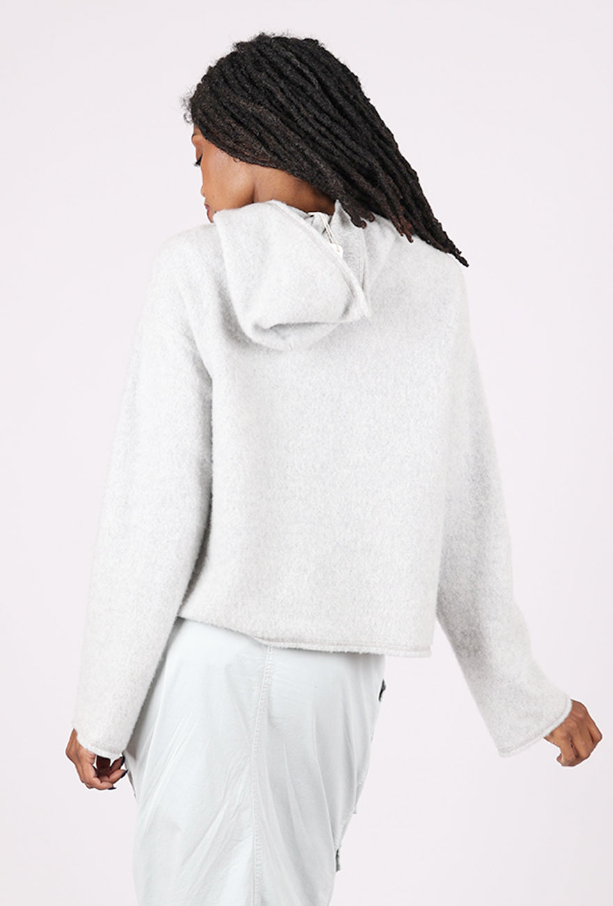 Brushed Wool Hoodie, Dawn Gray Melange