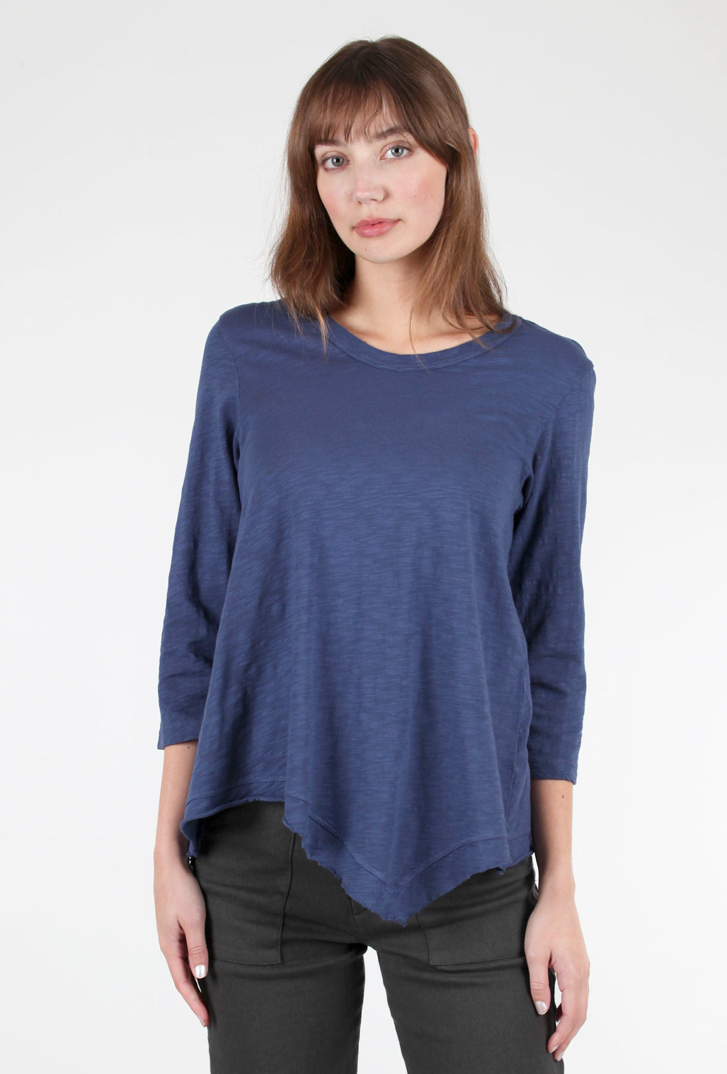 Wilt 3/4-Sleeve Slant Hem Tee, Midnight 