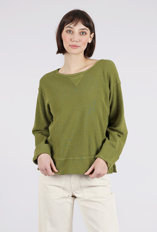 Prairie Cotton Relaxed Crewneck Pullover, Vine 