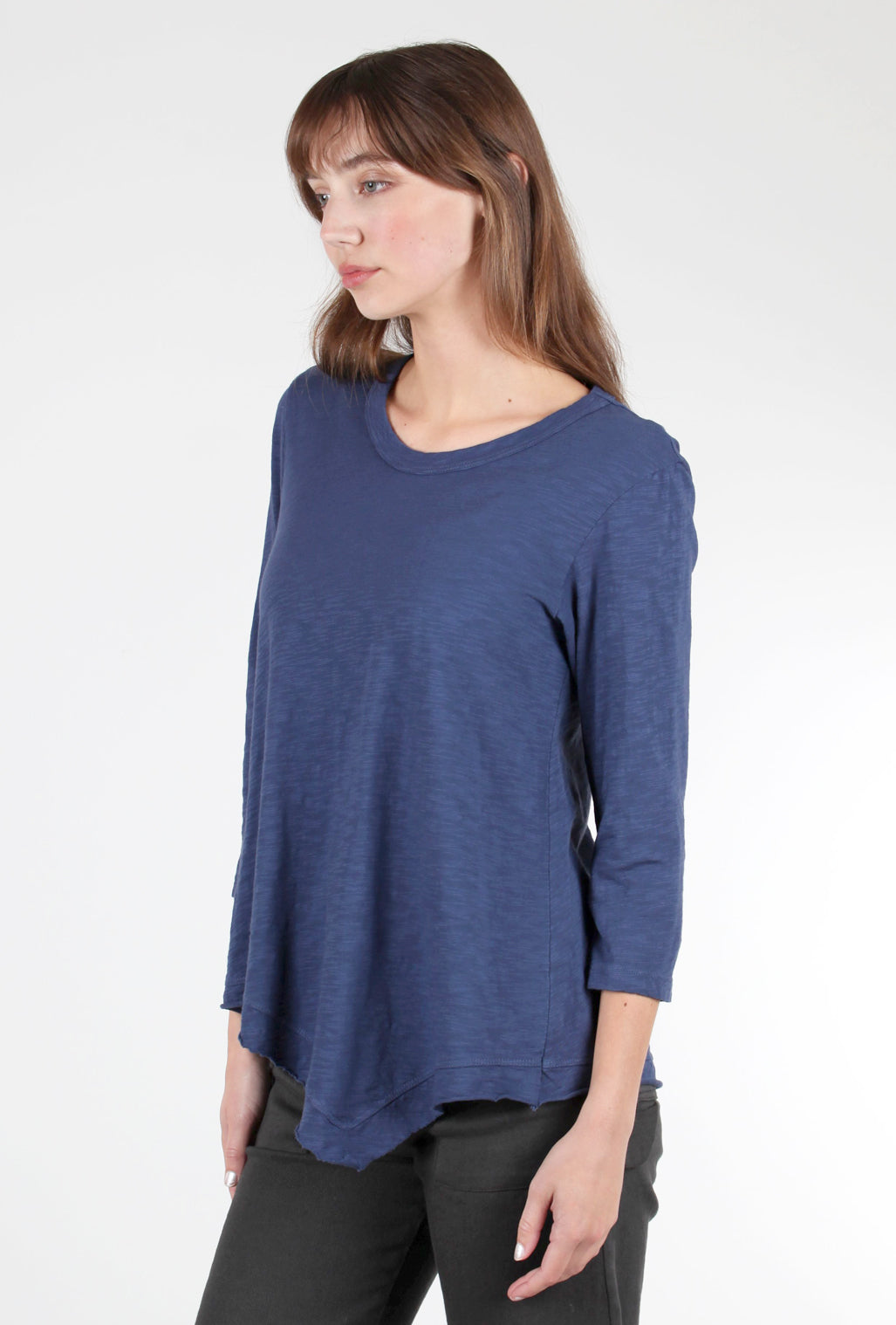 Wilt 3/4-Sleeve Slant Hem Tee, Midnight 