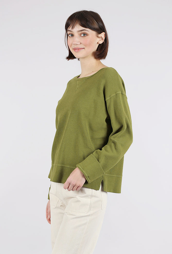 Prairie Cotton Relaxed Crewneck Pullover, Vine 