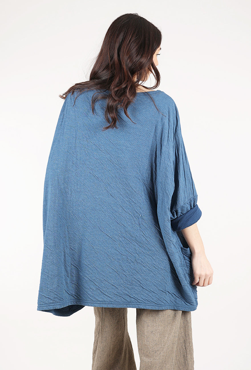 Cut Loose Double-Face Oversized Pullover, Naval 