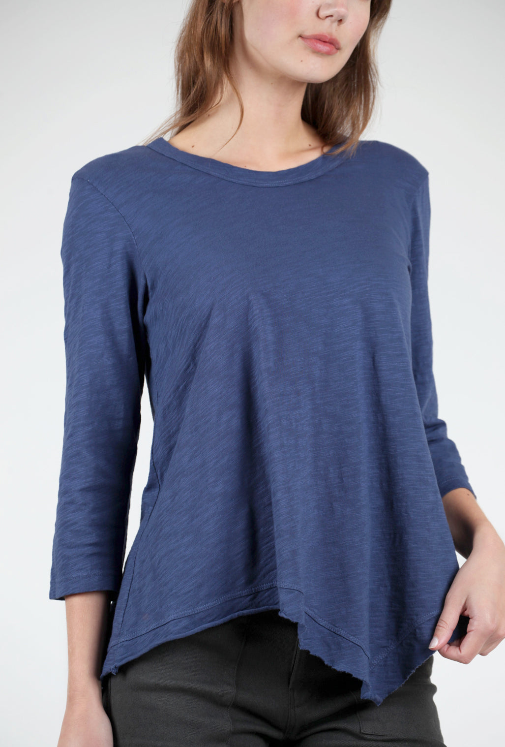 Wilt 3/4-Sleeve Slant Hem Tee, Midnight 