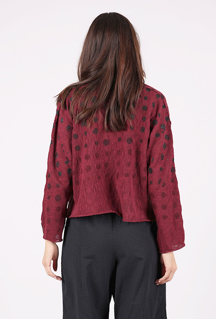 V Cardie, Burgundy/Ombre Dots