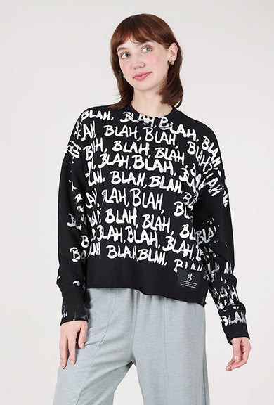 Paper Temples Blah Blah L/S Sweatshirt, Black/White 