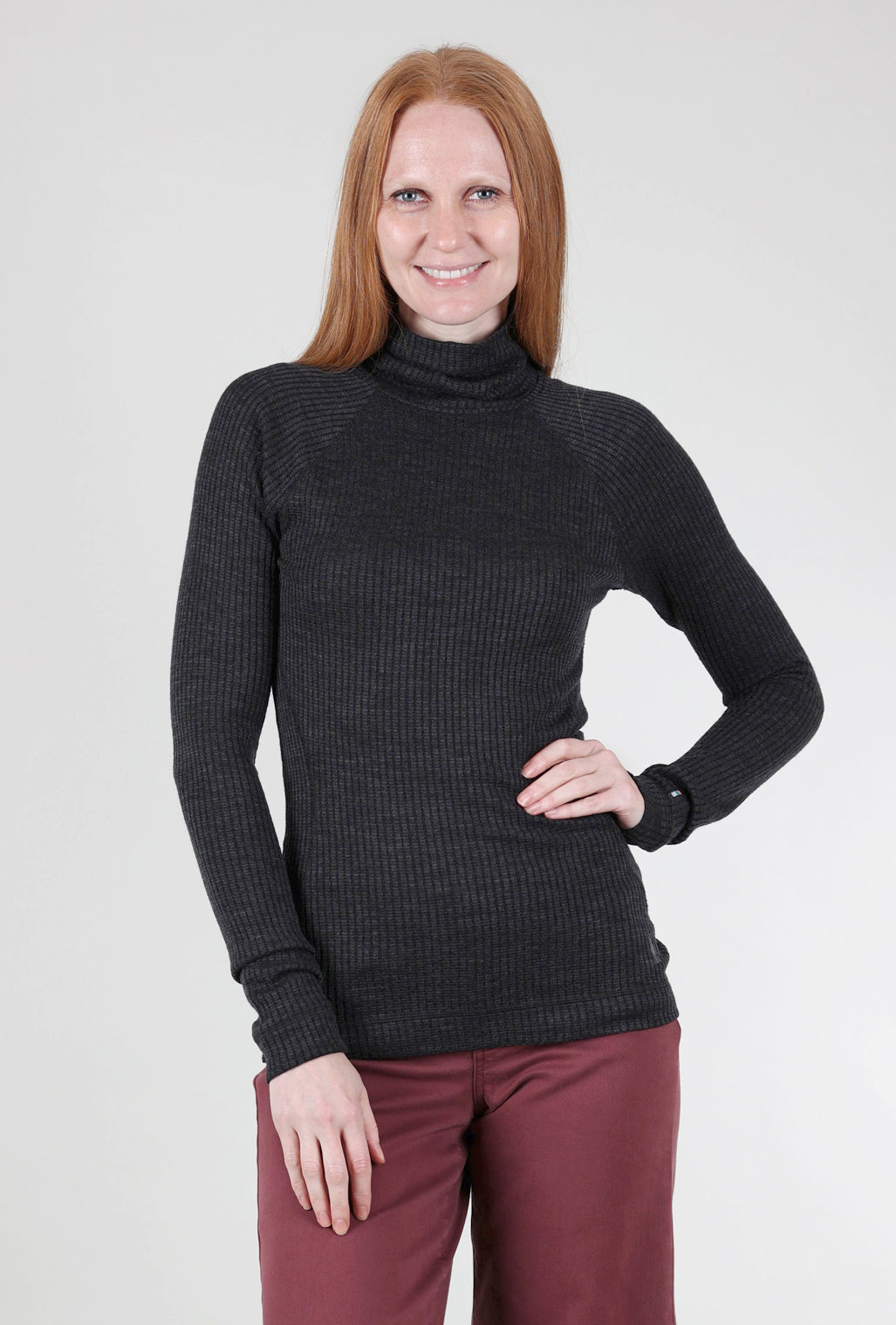 Smartwool Thermal Rib Turtleneck, Mid Gray 