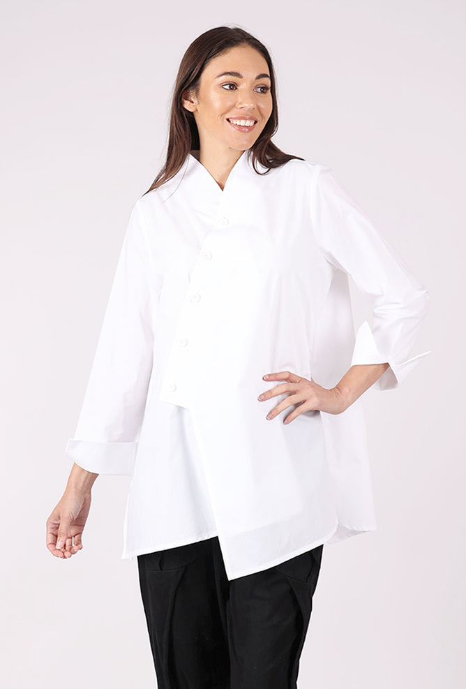 Ozai Slightly Askew Shirt, White 