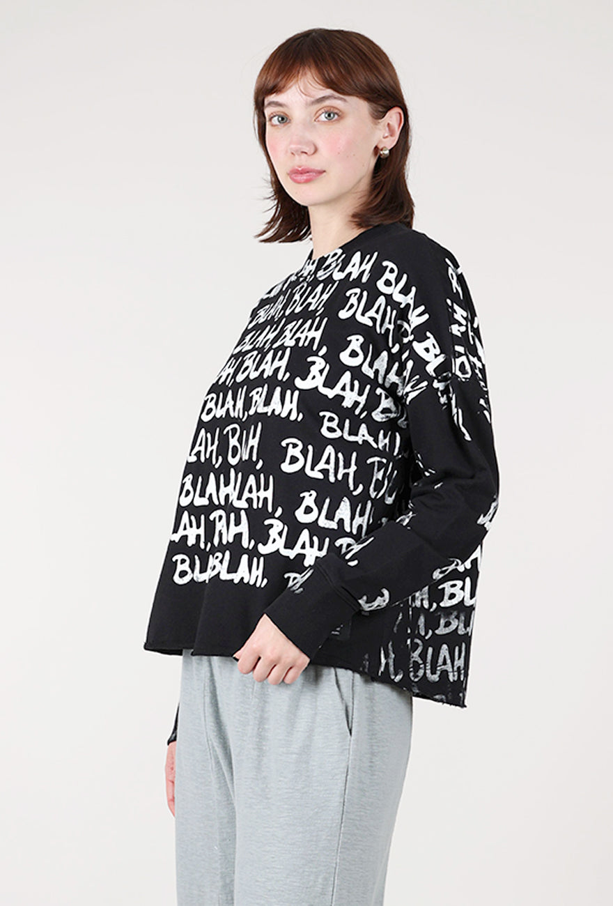 Paper Temples Blah Blah L/S Sweatshirt, Black/White 