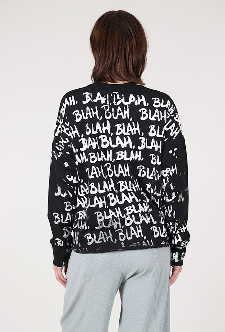 Paper Temples Blah Blah L/S Sweatshirt, Black/White 