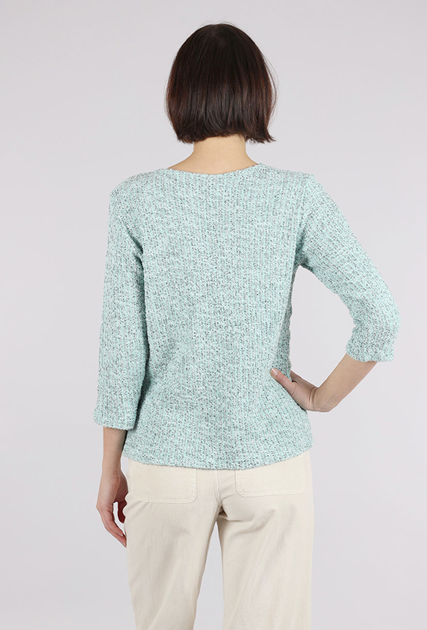 Cut Loose Boatneck Texture Sweater, Fountain 