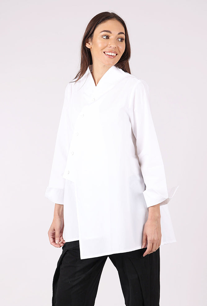 Ozai Slightly Askew Shirt, White 