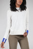 Pure Amici Contrast Cuff Cashmere Sweater, Salt Speckle 