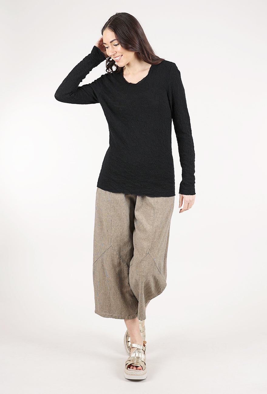 By Basics Bubble Wool Round-Neck Pullover, Black 