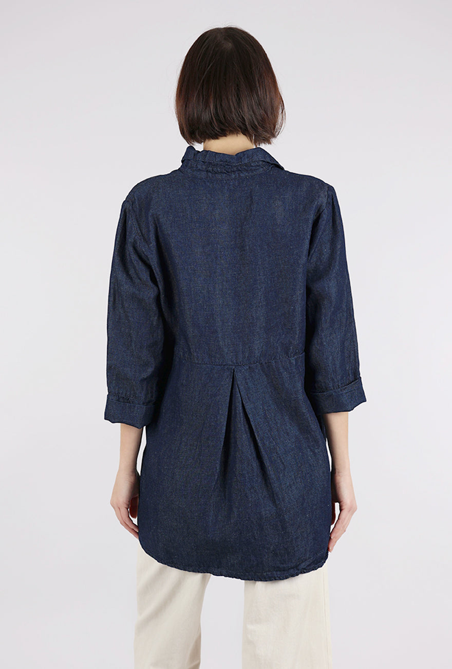 Cut Loose Flax Easy Shirt, Denim 