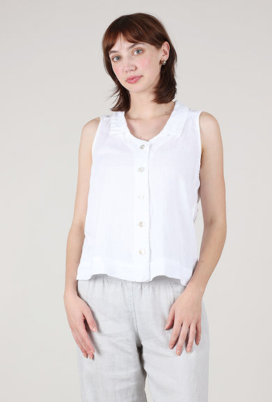 Cut Loose Linen S/L Shirt, White 
