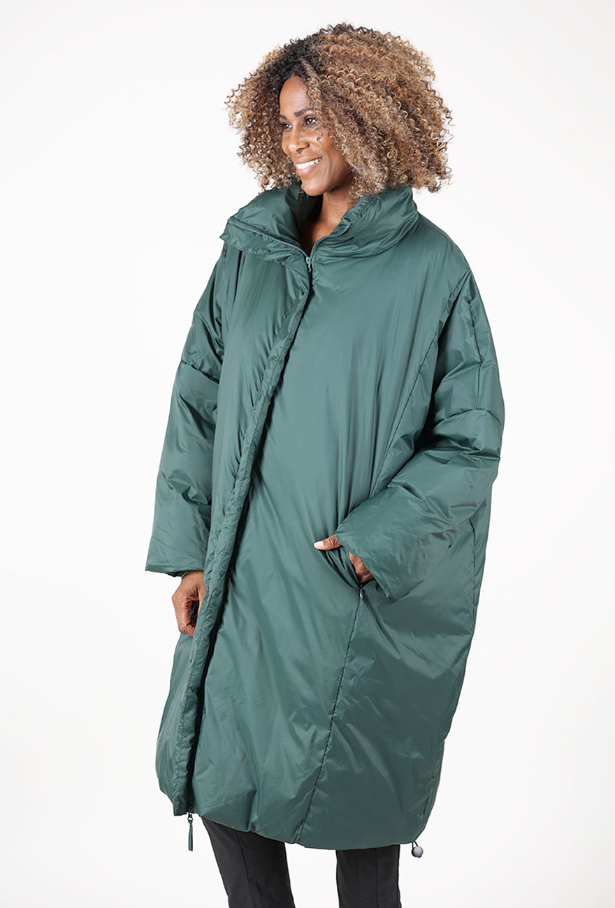 Envelope Oversized Puffer, Forest Angle 2