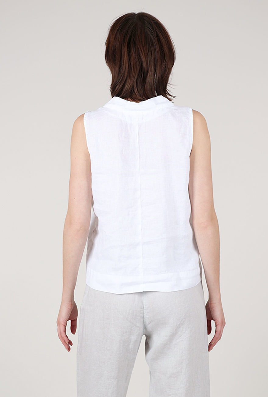 Cut Loose Linen S/L Shirt, White 