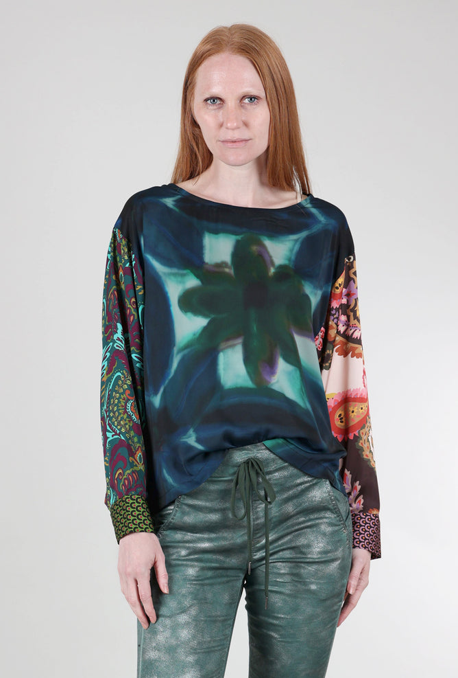 Alembika Mixed Media Blouse, Cornflower 