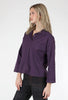 Eleven Stitch Half Placket Asym Top, Eggplant 