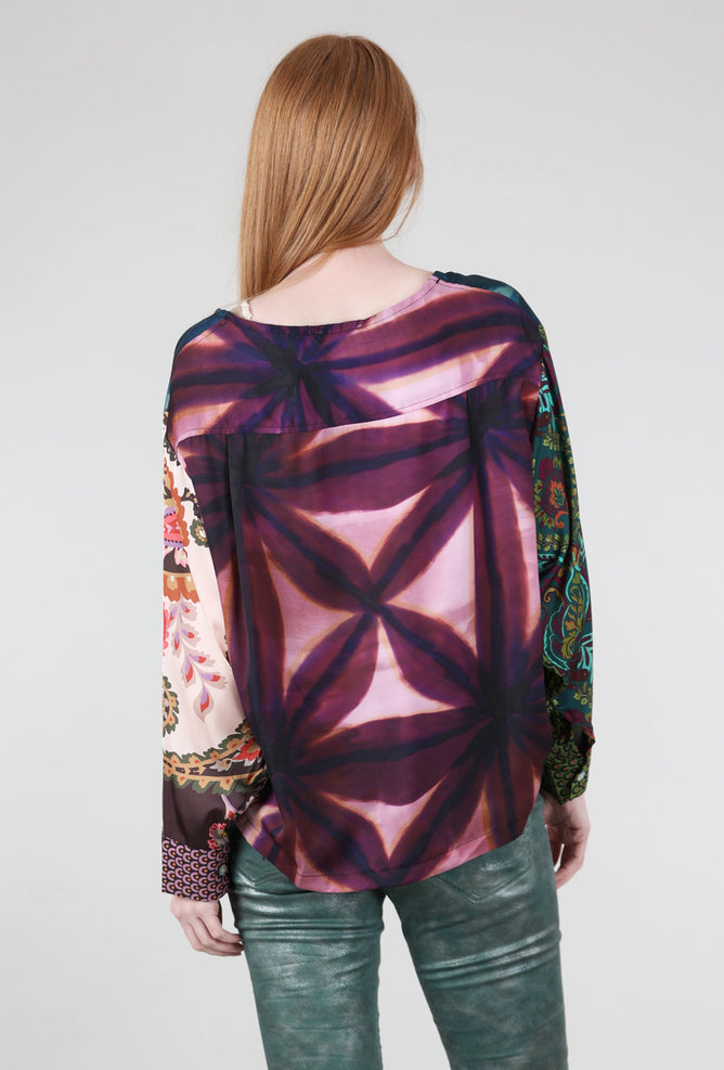 Alembika Mixed Media Blouse, Cornflower 