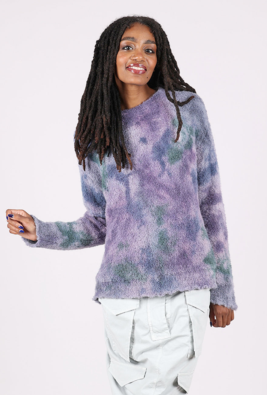 Iridium Hand-Painted Josiane Sweater, Misty Morning 