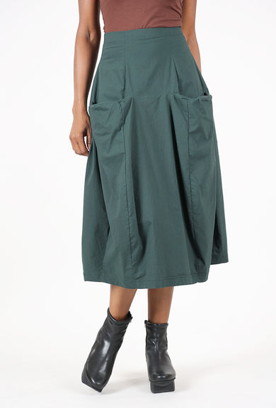 Rundholz Cotton-Linen Full Skirt, Forest 